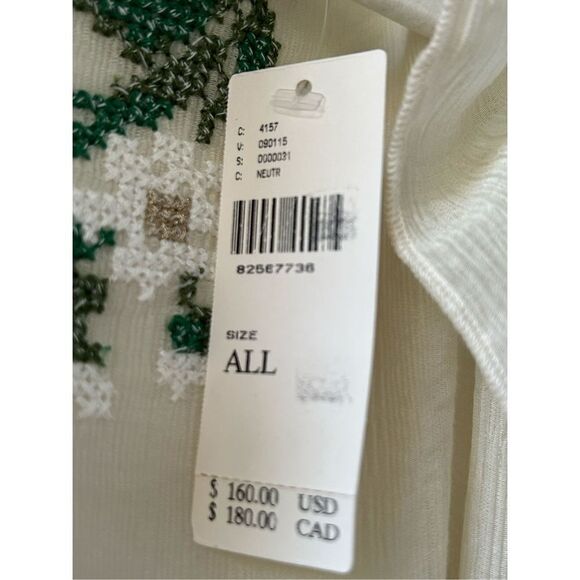 Anthropologie Embroidered Floral Ruffle-Hem Duster Womens Neutral One Size - Picture 11 of 11